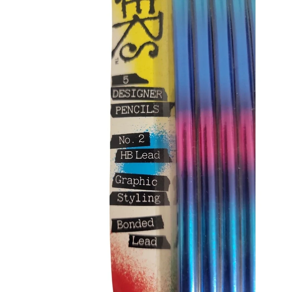 Vintage 1990 Pentech Shockers Write Cool Metallic Rainbow HB Pencils NOS USA